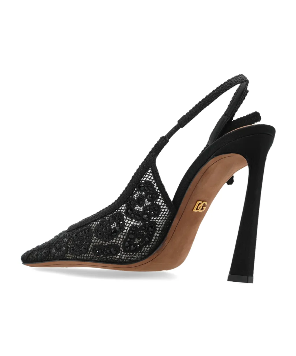 Lace Slingback Pumps