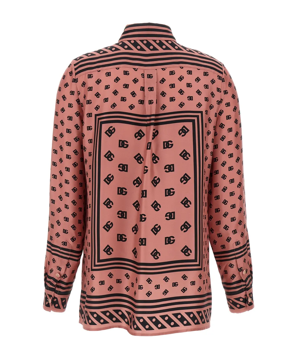 All-Over Dg Logo Scarf Printed Shirt