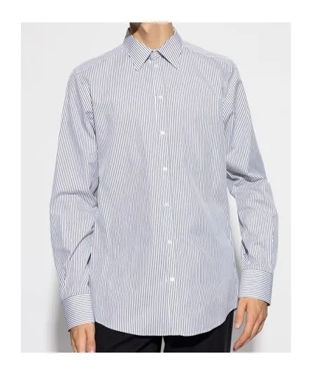 Striped Curved Hem Shirt
