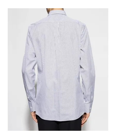 Striped Curved Hem Shirt