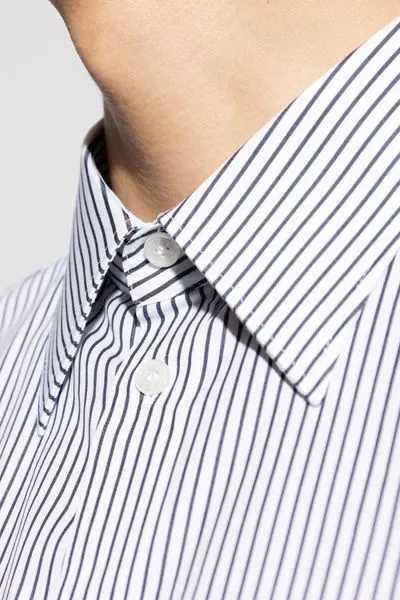 Striped Curved Hem Shirt
