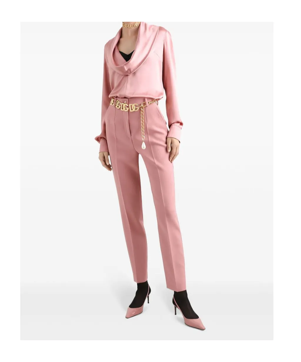 Cowl-Neck Long-Sleeved Blouse