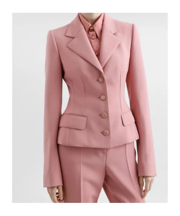 Single-Breasted Crepe Jacket