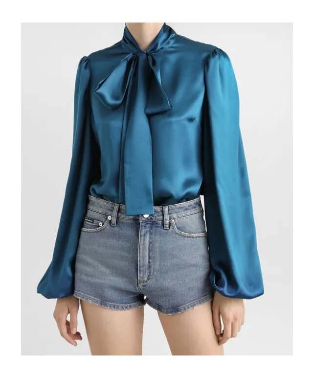 Pussybow-Collar Blouse