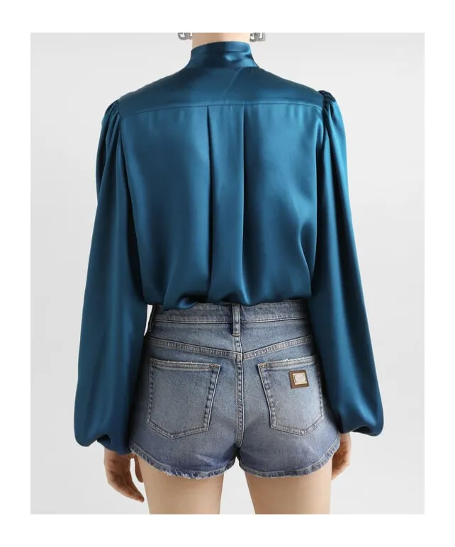 Pussybow-Collar Blouse