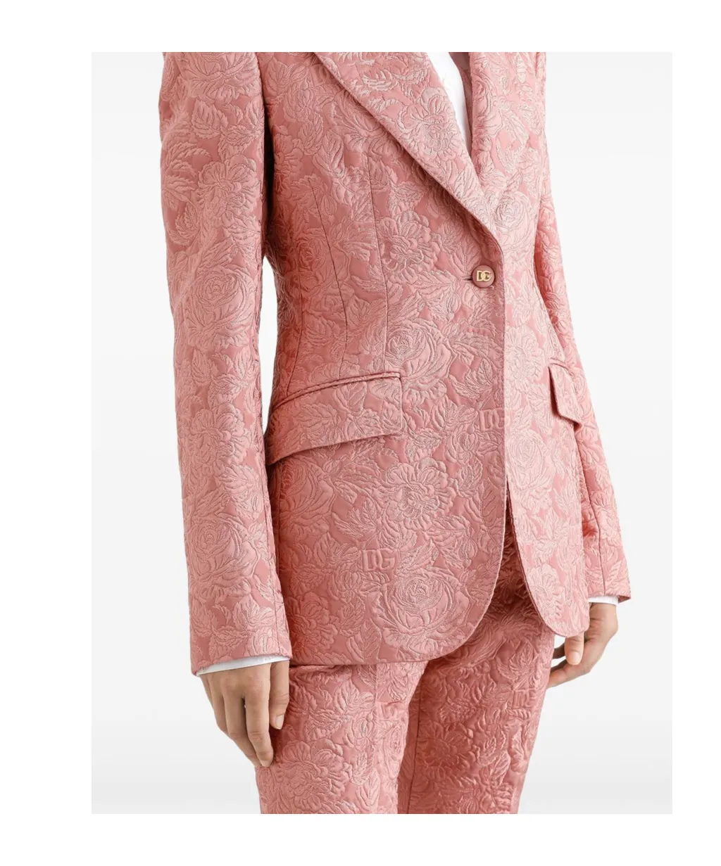 Floral-Jacquard Blazer