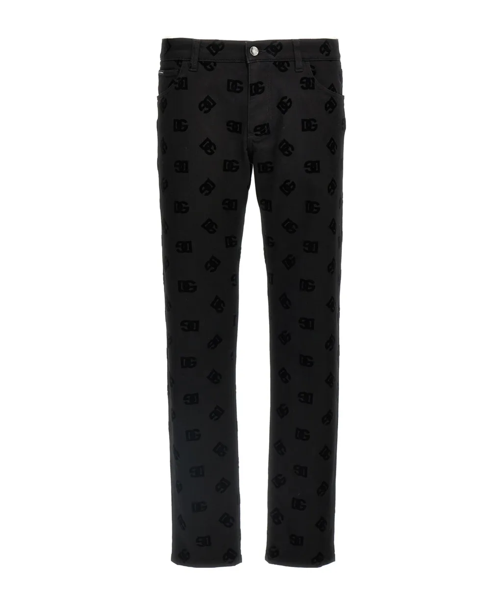 Dg Logo Jacquard Jeans