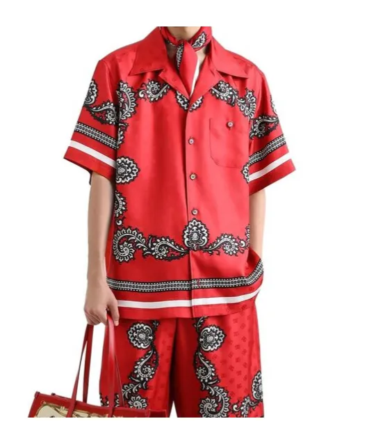 Bandana Printed Short-Sleeved Shirt