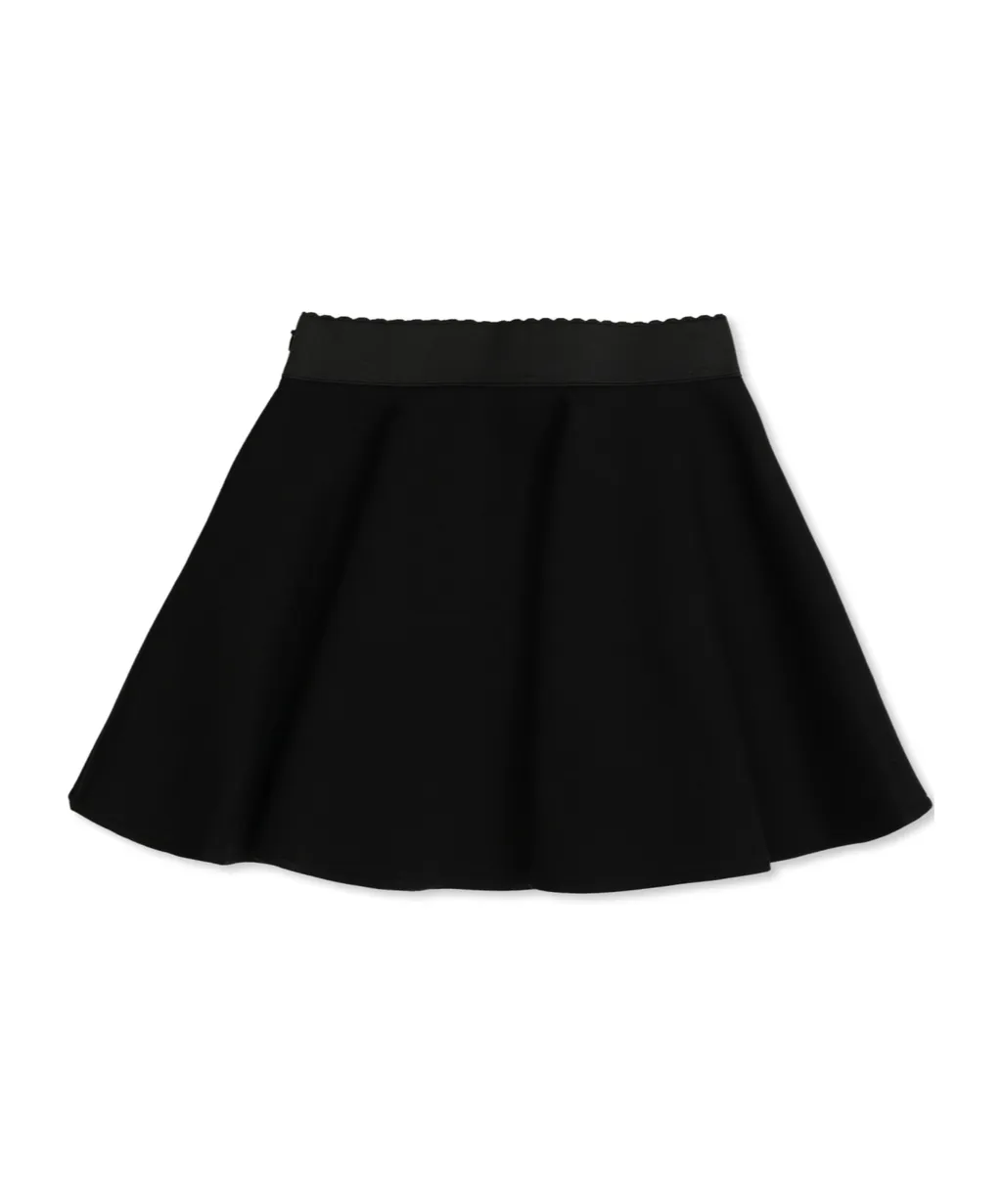 Logo Embroidered Pleated Skirt