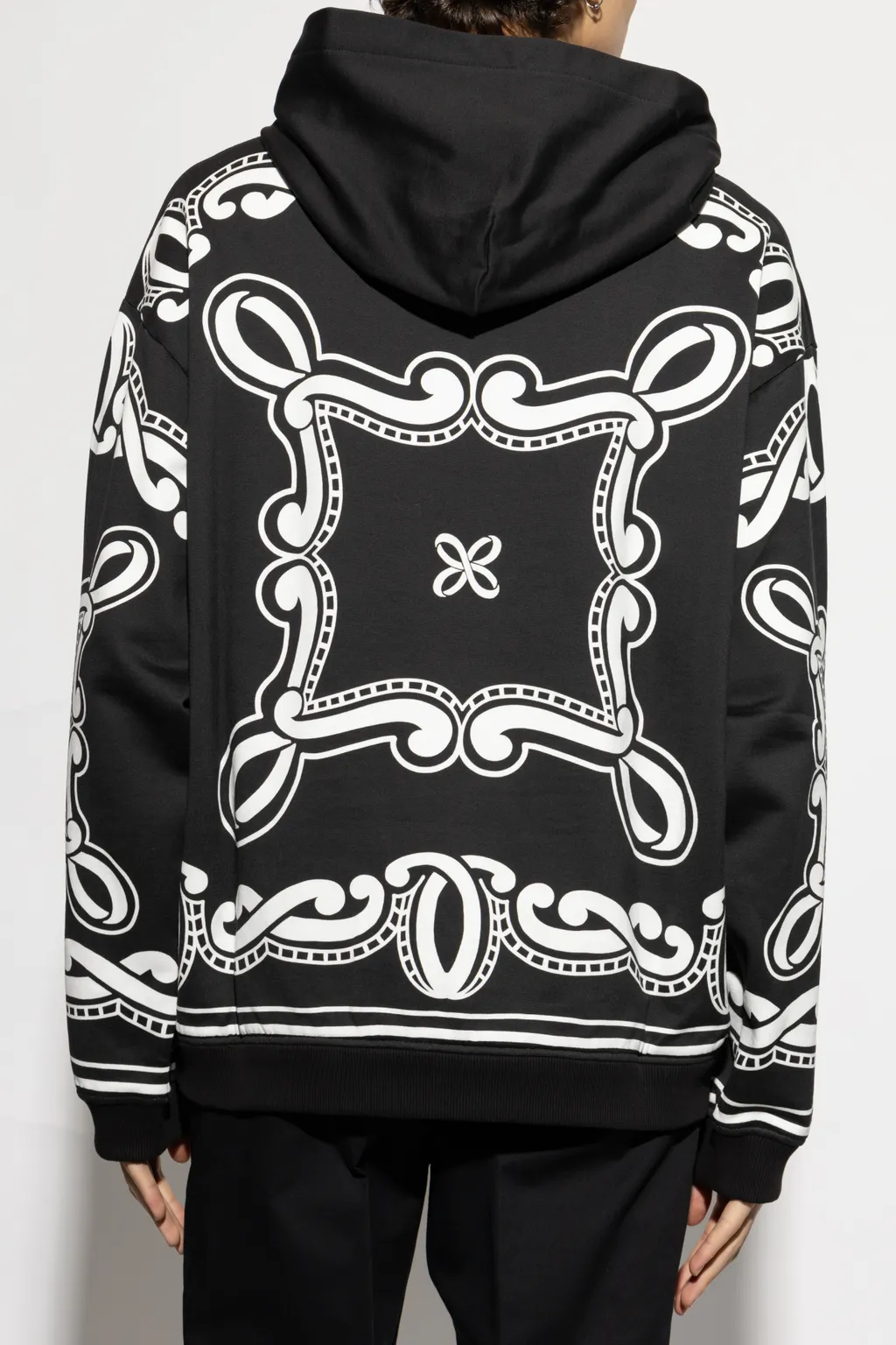 Bandana Printed Drop Shoulder Hoodie