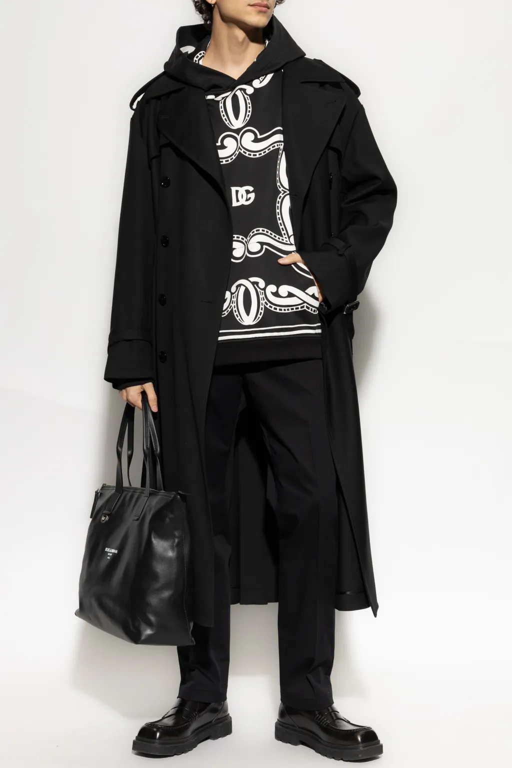 Bandana Printed Drop Shoulder Hoodie