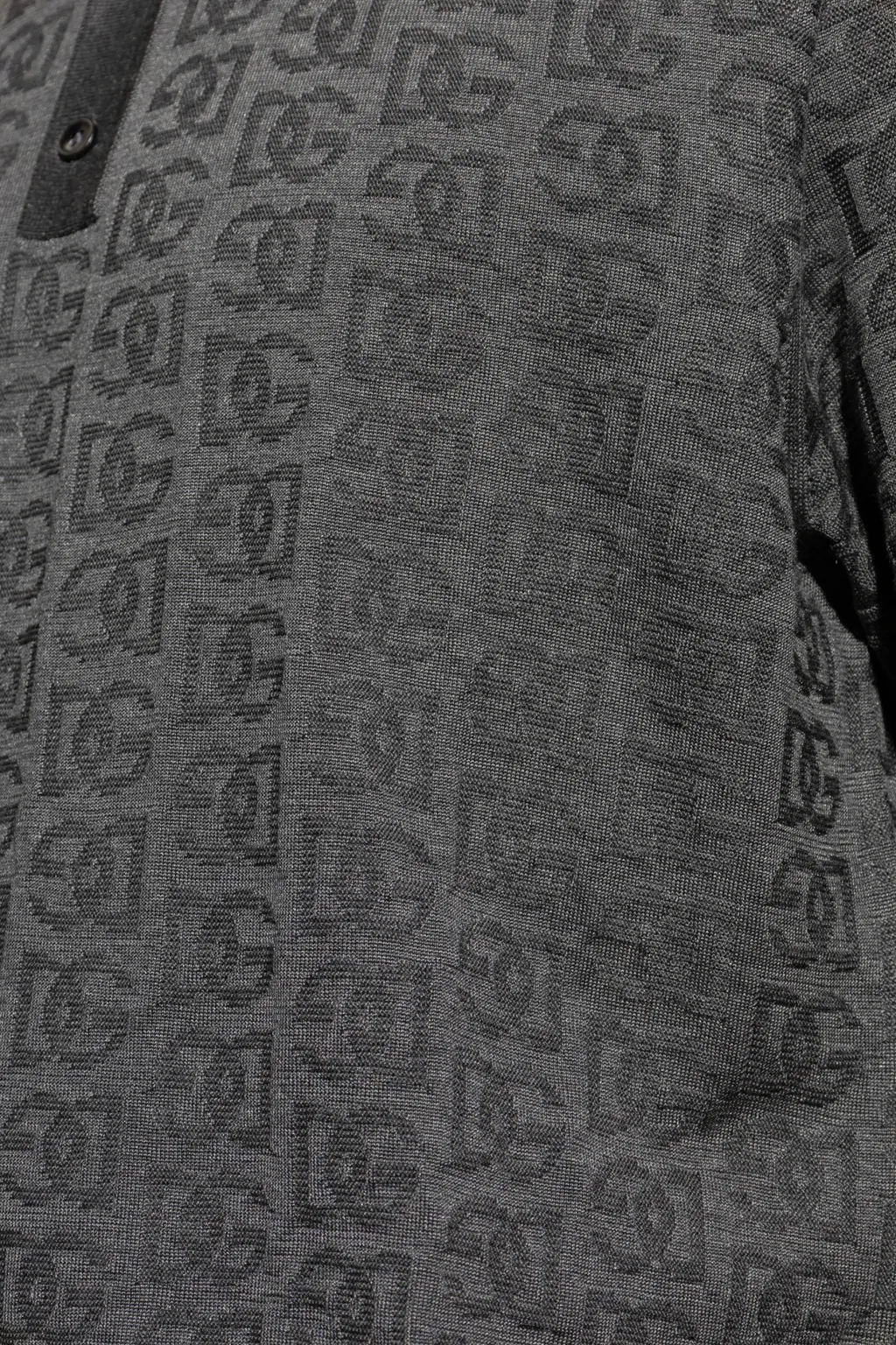Dg Logo Jacquard Knitted Polo Shirt