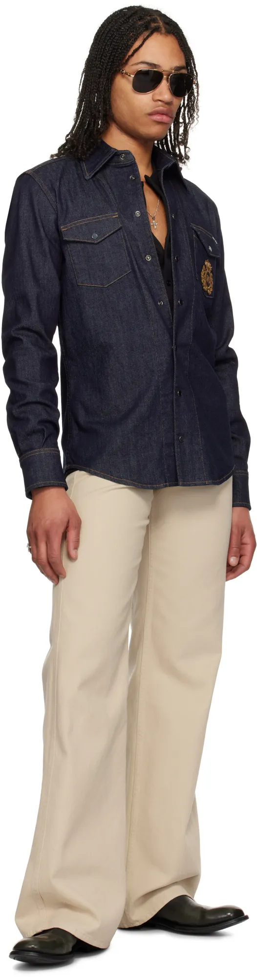 Heraldic Emblem Denim Shirt