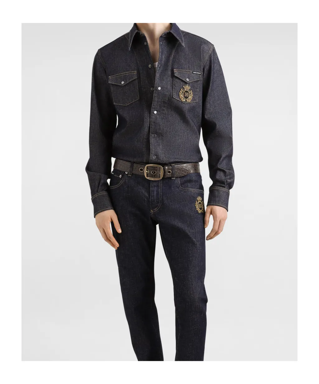 Heraldic Emblem Denim Shirt