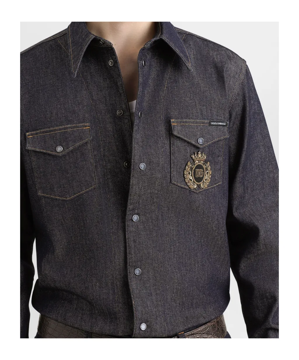 Heraldic Emblem Denim Shirt