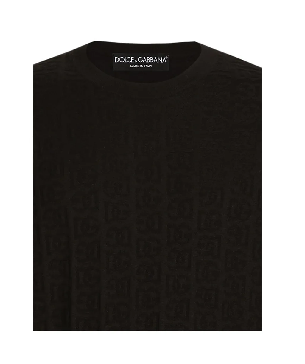 Dg Logo Jacquard Crewneck Knitted Jumper