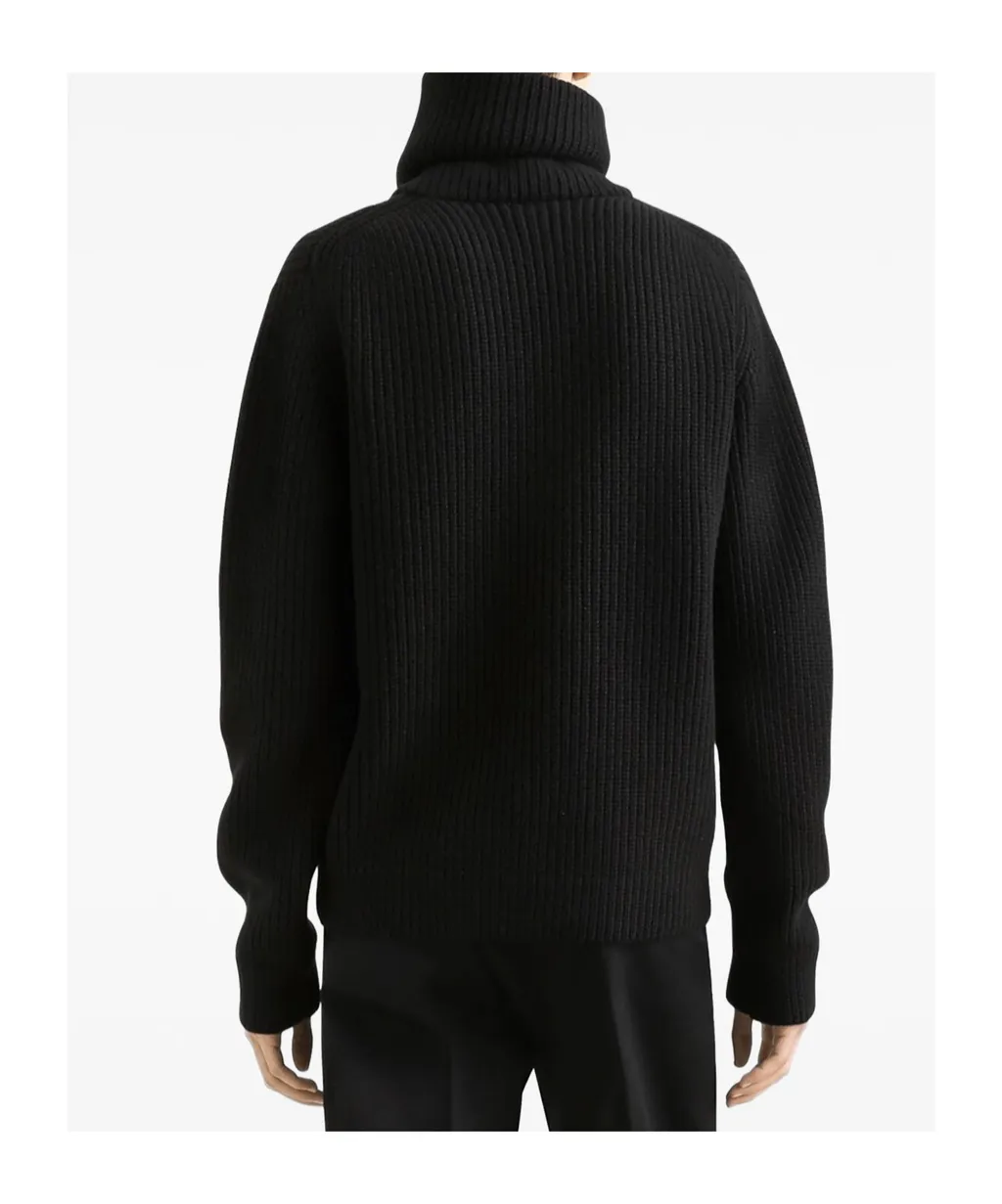 Logo Tag Half-Zipped Cardigan