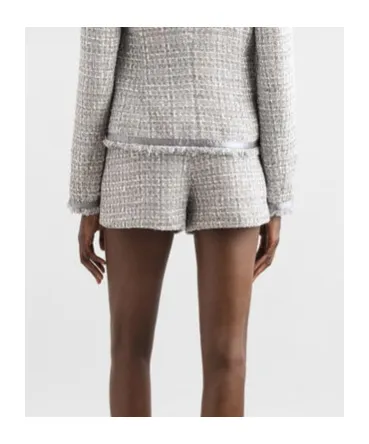 High-Waist Tweed Shorts