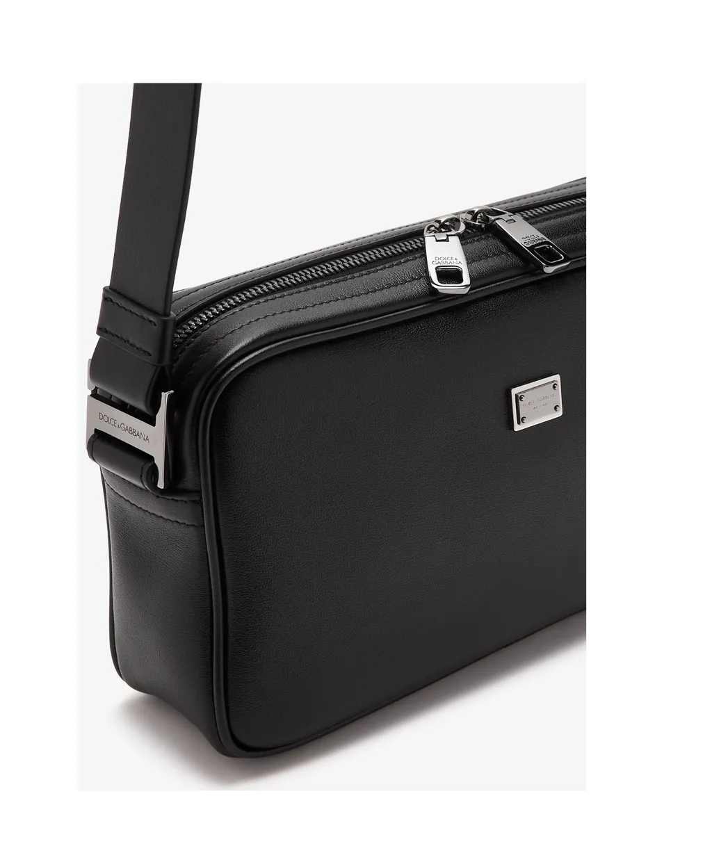 Logo Tag Zipped Messenger Bag