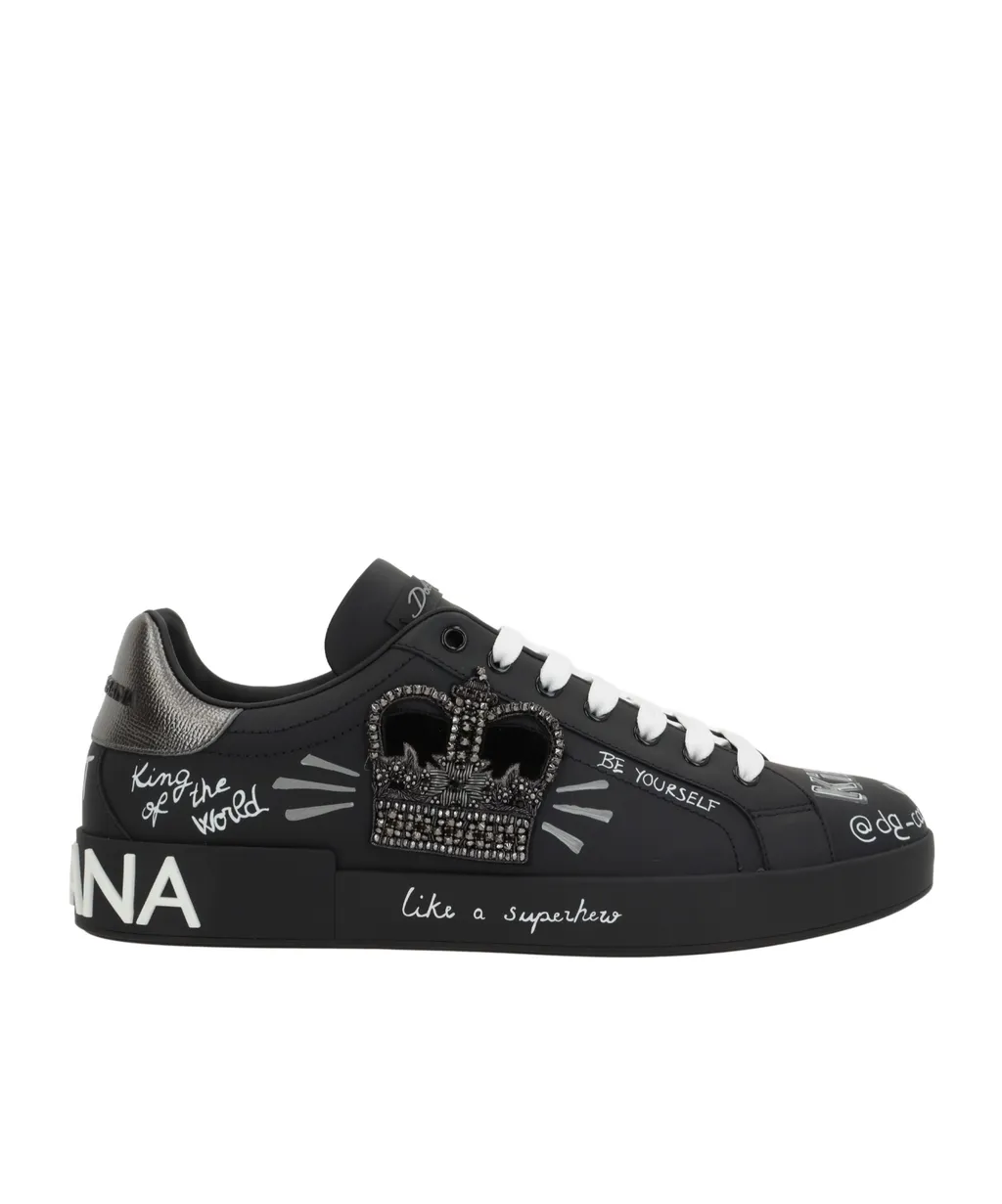 Graffiti Printed Low-Top Sneakers