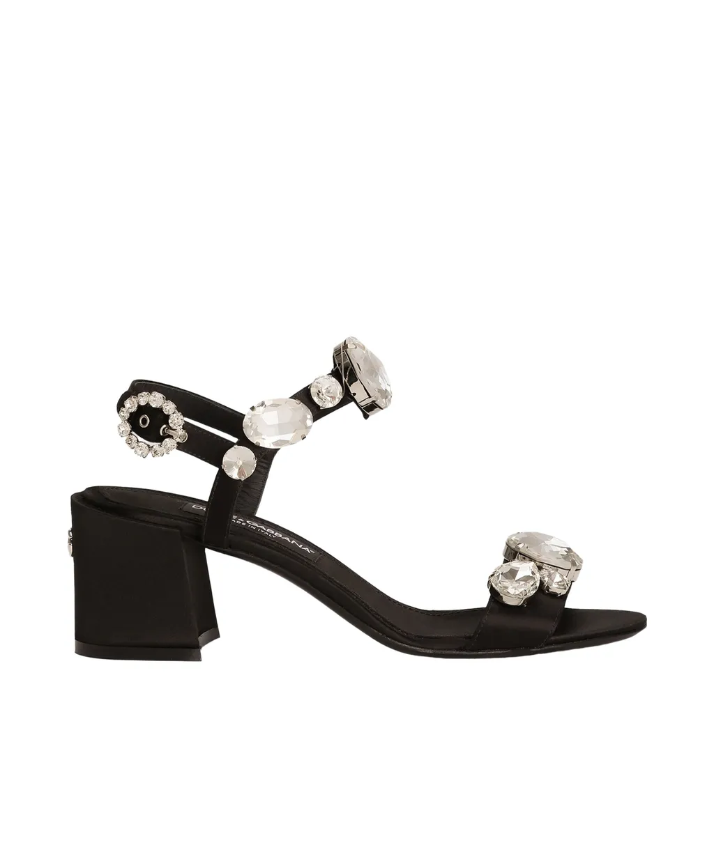 Gemstone Embellishment Heeled Sandals