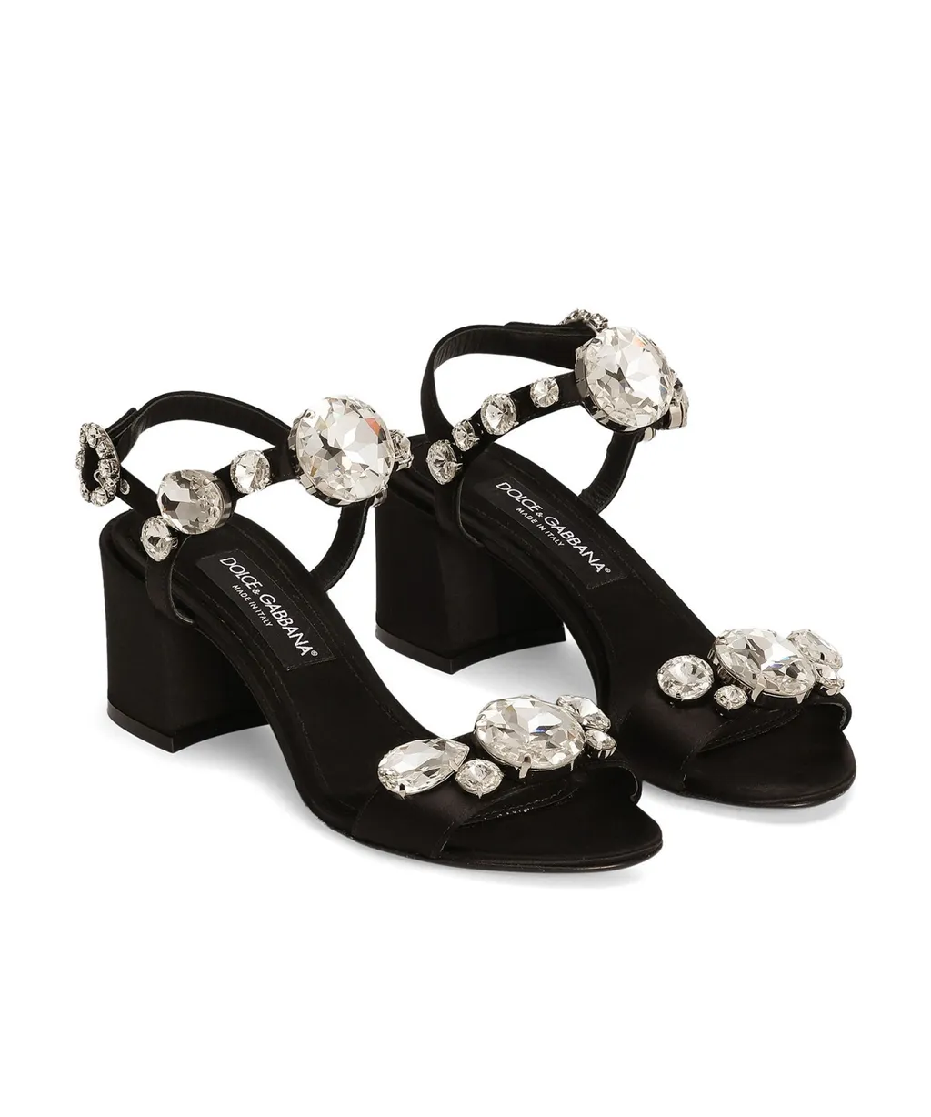 Gemstone Embellishment Heeled Sandals