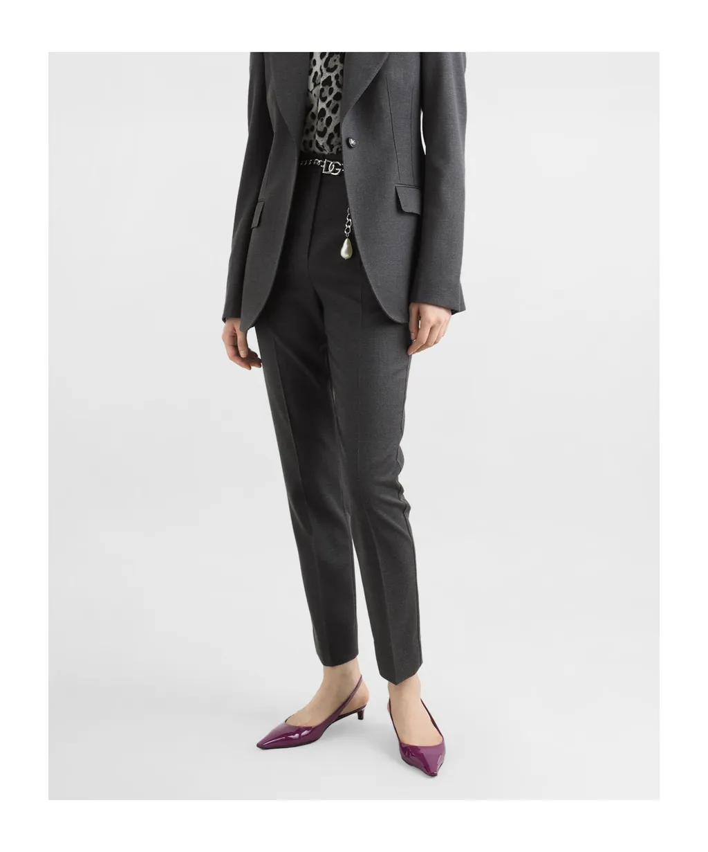 Pressed Crease Cropped Trousers
