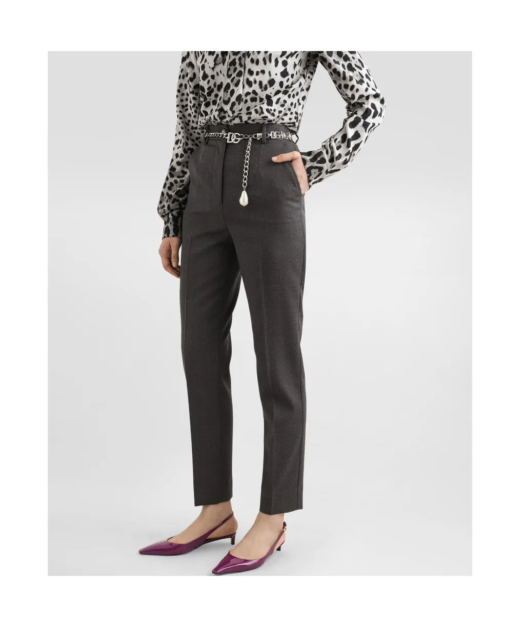 Pressed Crease Cropped Trousers