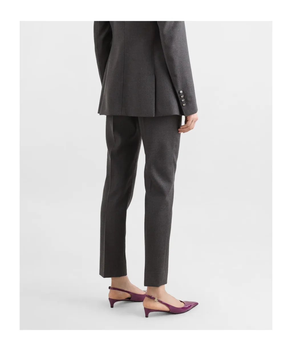 Pressed Crease Cropped Trousers