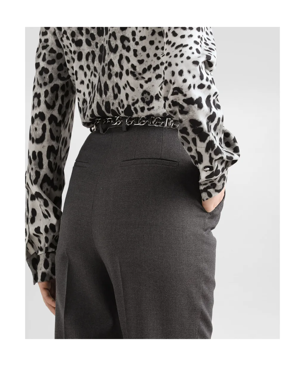Pressed Crease Cropped Trousers
