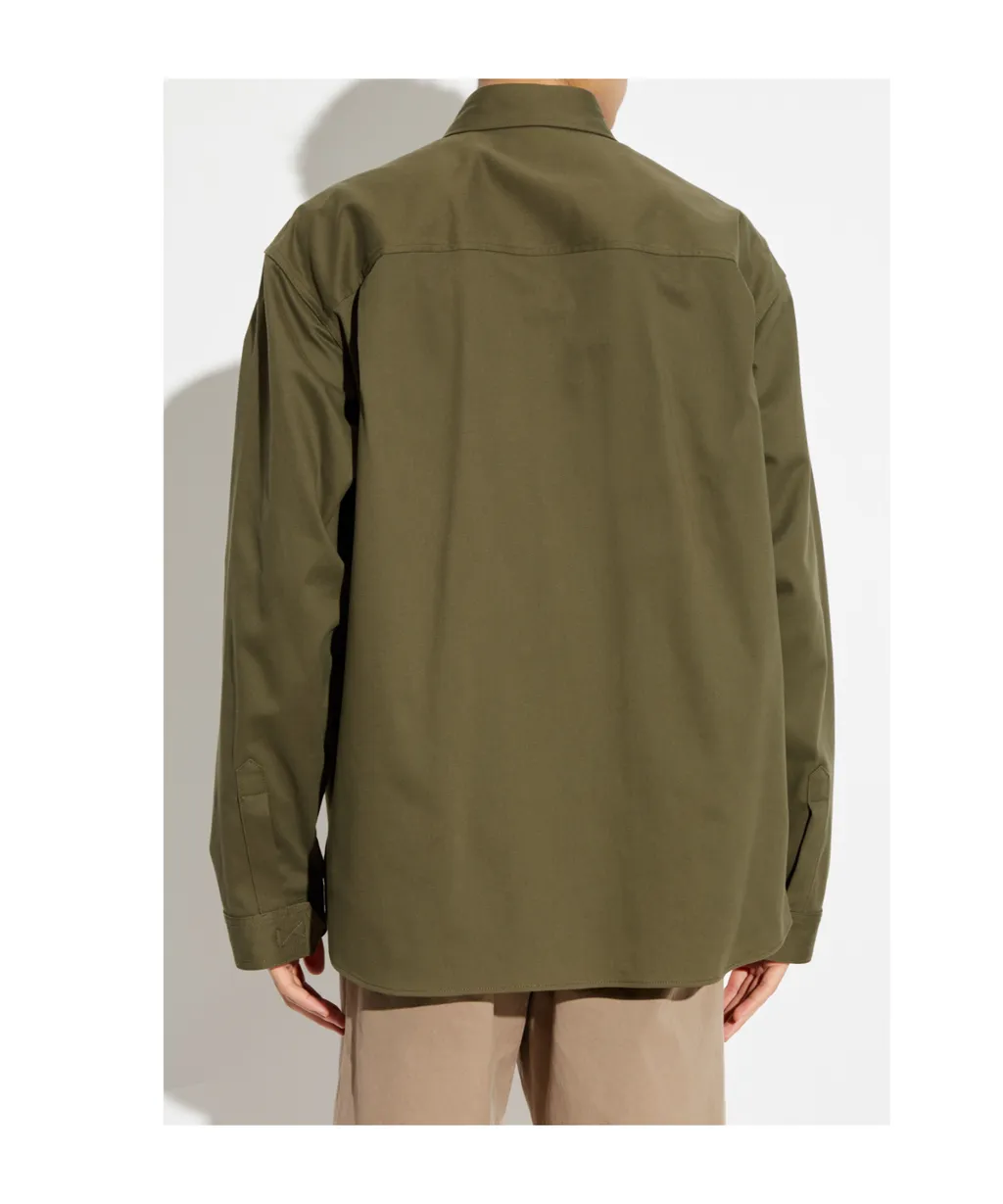 Logo Plaque Curved Hem Shirt