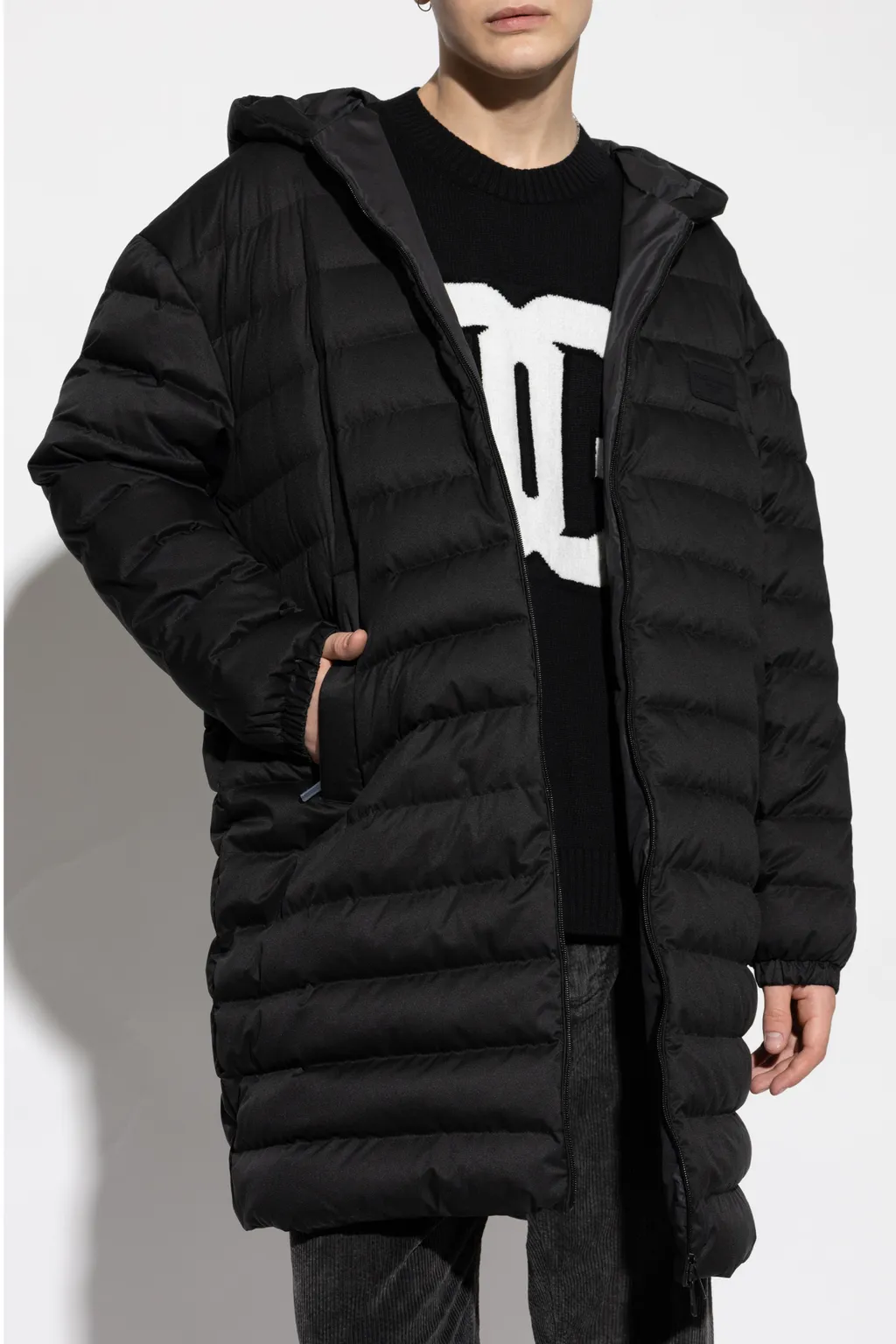 Logo Patch Quilted Down Coat