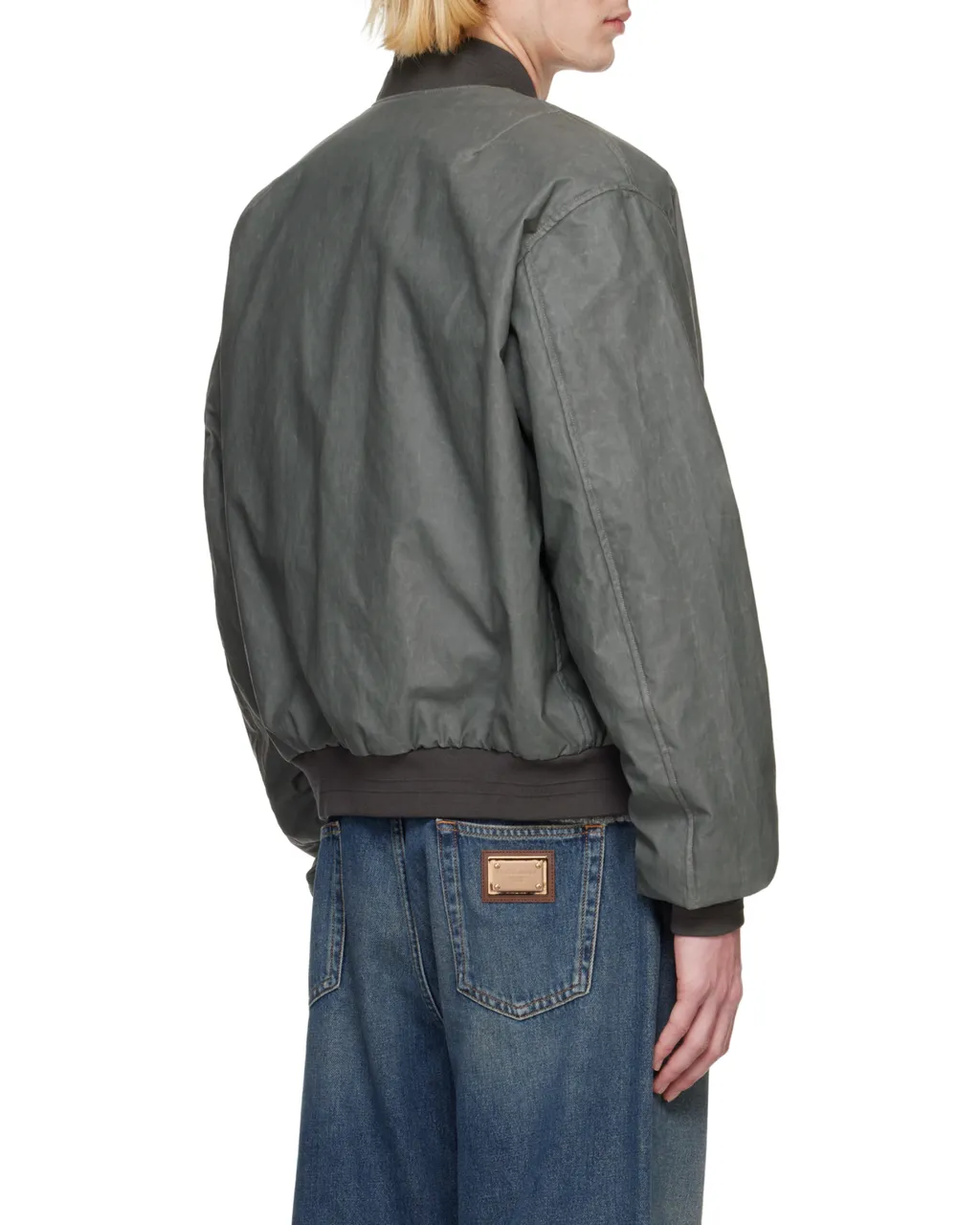 Logo Patch Zipped Bomber Jacket