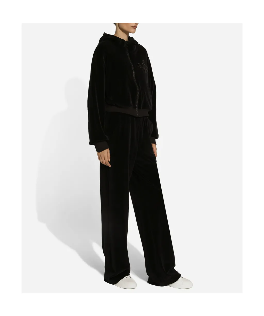 Dg Logo Embroidered Chenille Jogging Pants