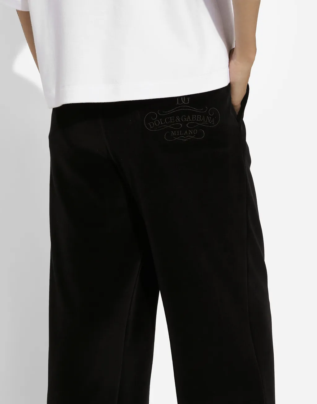 Dg Logo Embroidered Chenille Jogging Pants