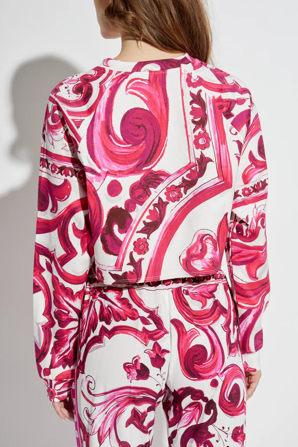 Majolica Pattern Cropped T-Shirt