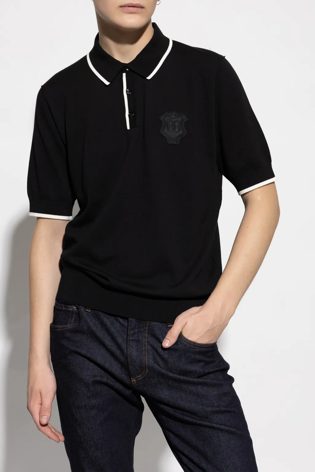 Dg Logo Embroidered Polo Shirt