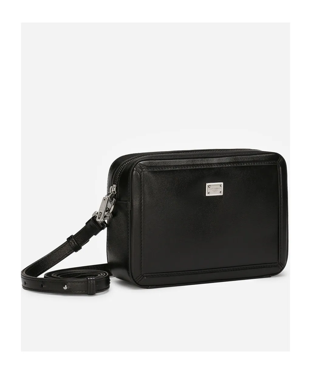 Logo Plaque Zipped Mini Messenger Bag
