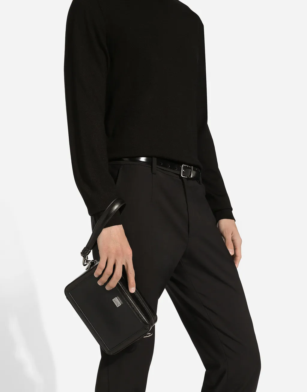 Logo Plaque Zipped Mini Messenger Bag