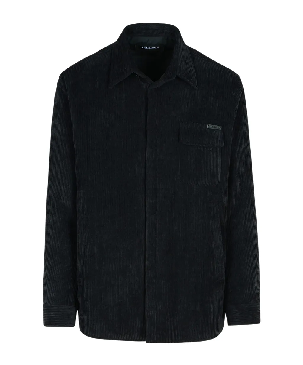 Logo Plaque Velvet Shirt