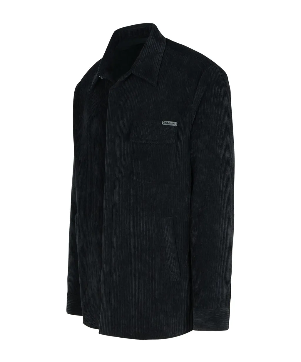 Logo Plaque Velvet Shirt