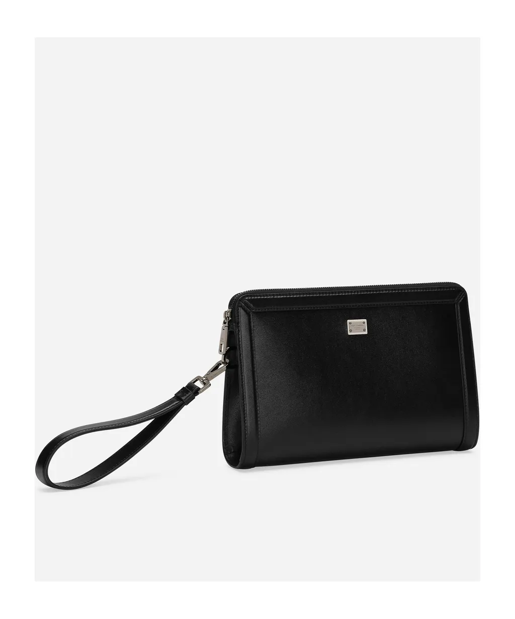 Logo Plaque Zipped Pouch