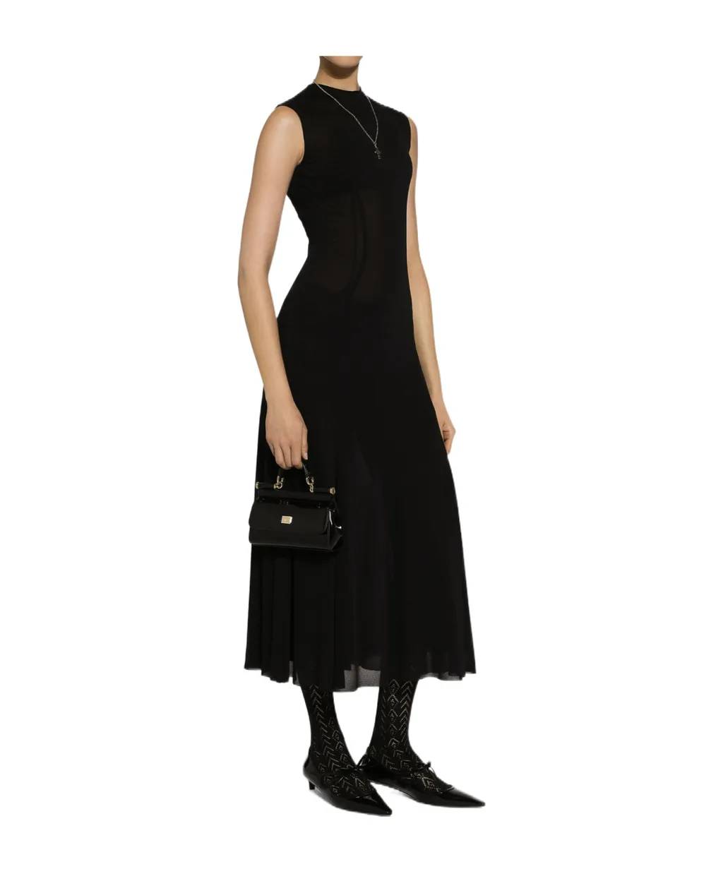 Sleeveless Jersey Calf-Length Dress