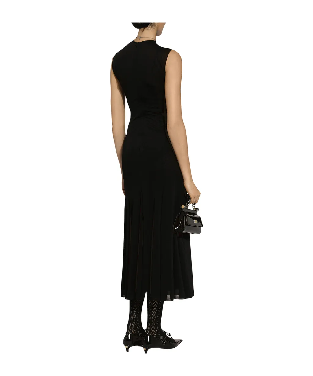 Sleeveless Jersey Calf-Length Dress