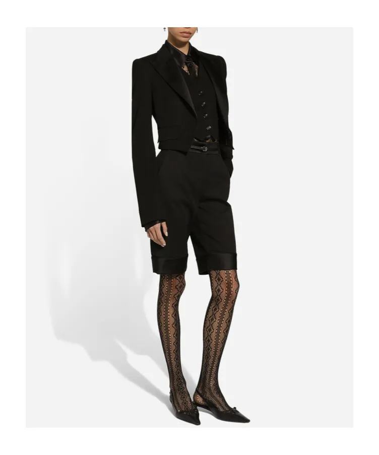 Cropped Gabardine Tuxedo Jacket