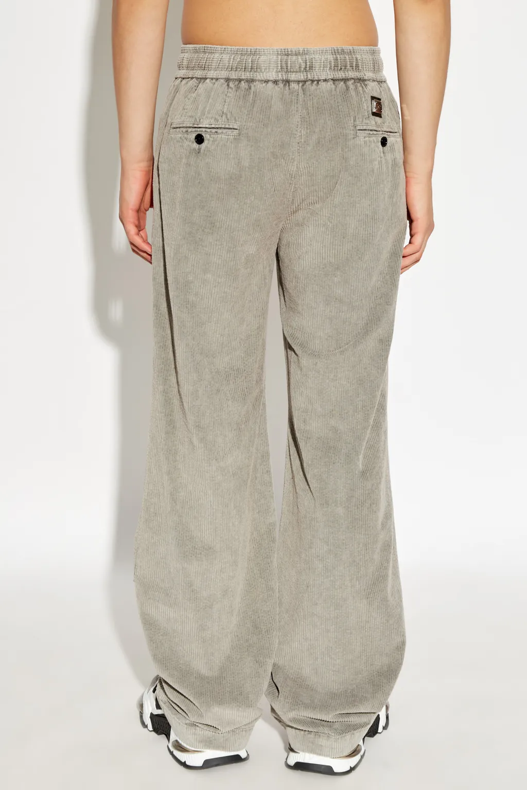 Logo Plaque Corduroy Trousers