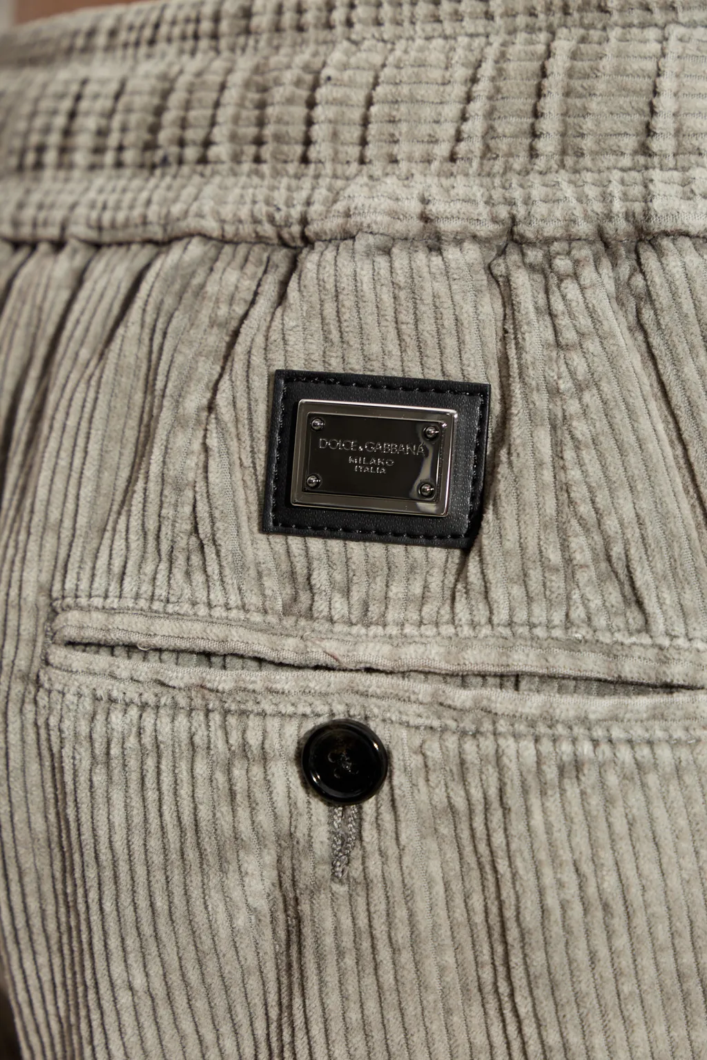 Logo Plaque Corduroy Trousers