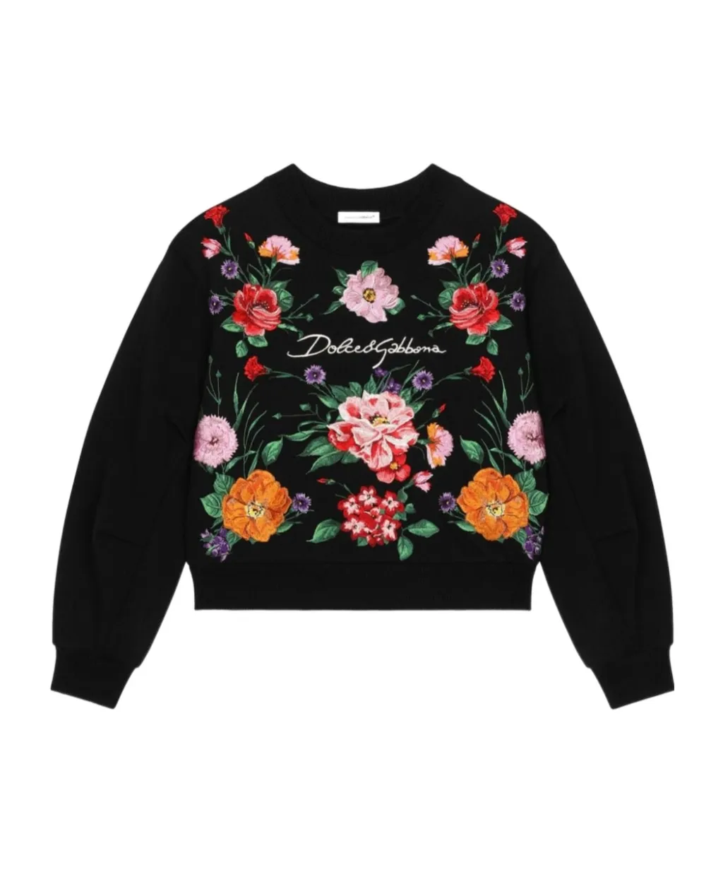Floral Printed Crewneck Sweatshirt