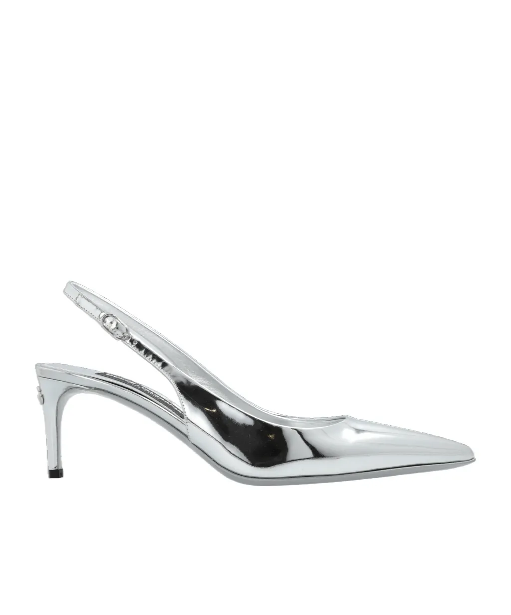 Dg Logo Plaque Slingback Pumps