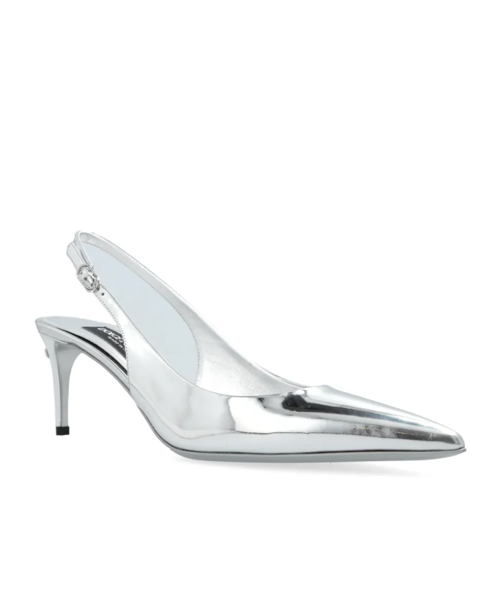 Dg Logo Plaque Slingback Pumps